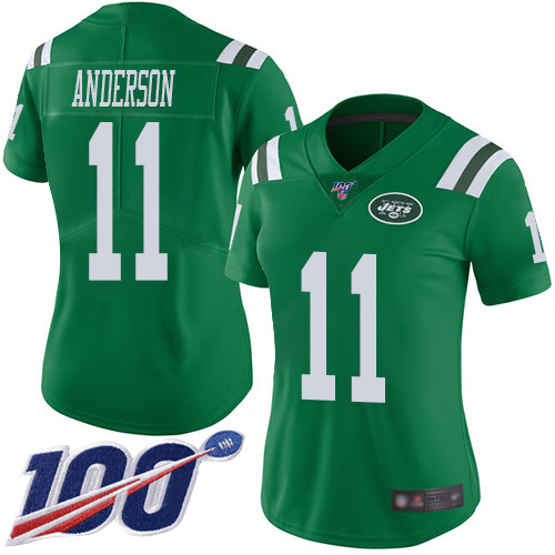 New York Jets Limited Green Women Robby Anderson Jersey NFL Football #11 100th Season Rush Vapor Untouchable->youth nfl jersey->Youth Jersey